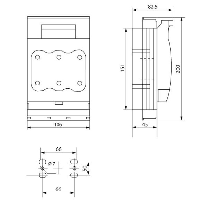 Запобіжник-вимикач-роз'єднувач 3P 160A 690V [i0760039] e.fuse.VR.160 ENEXT