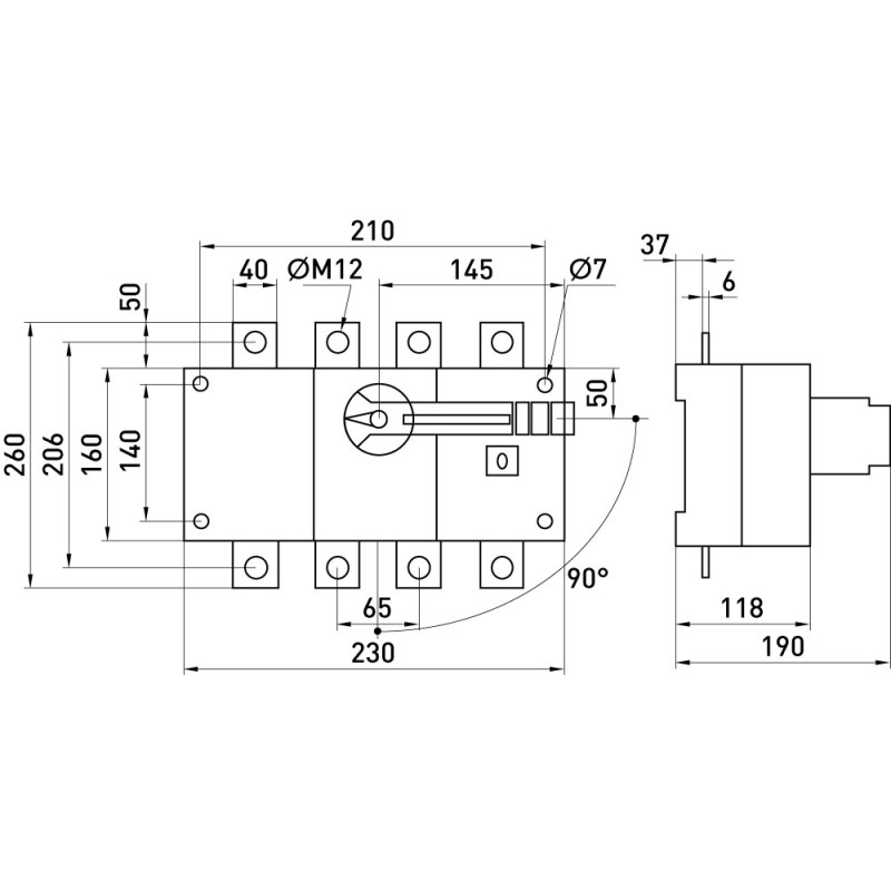 Выключатель нагрузки "I-0" 3P 630А 660V [i089005] E.NEXT e.industrial.lbs.1-0.3.630