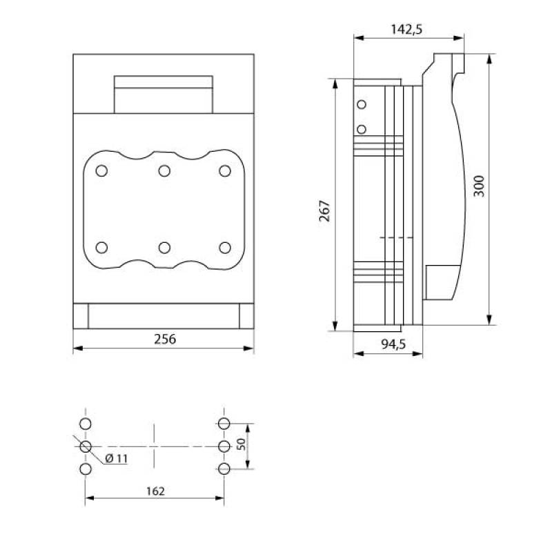 Запобіжник-вимикач-роз'єднувач 3P 630A 690V [i0760087] e.fuse.VR.630 ENEXT