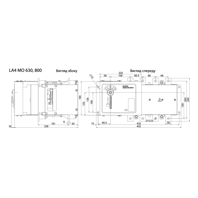 Перемикач навантаження "I-0-II" 3P 800A 230V моторизований [4667324] LA4 MO CO ETI