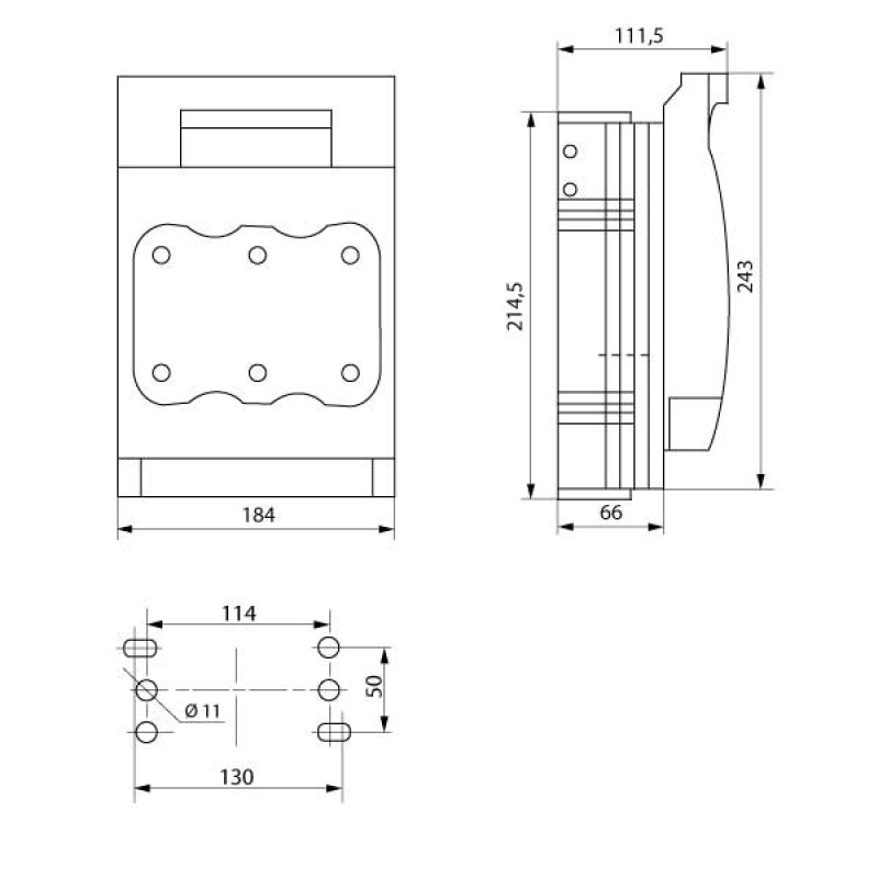 Запобіжник-вимикач-роз'єднувач 3P 250A 690V [i0760040] e.fuse.VR.250 ENEXT