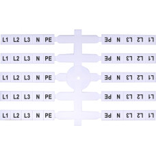 Маркировочная табличка L1, L2, L3, N, PE для винтовых клемм VS, PA пластик белая (200шт.) [3901816] EO3 ETI