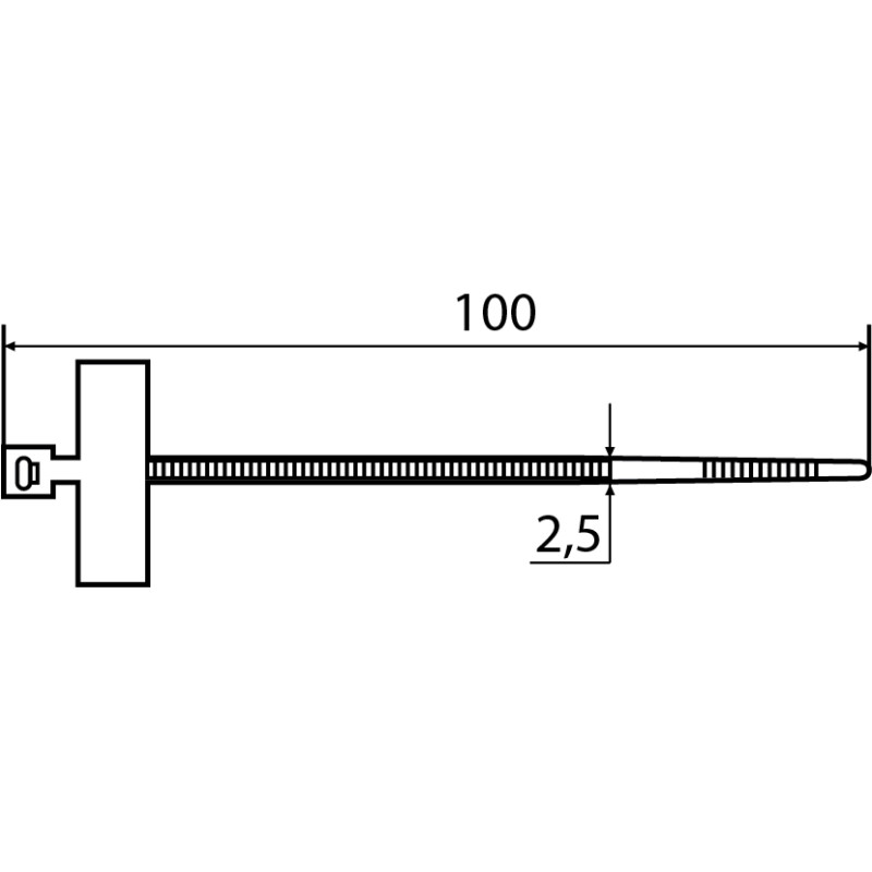 Хомут белый 2.5x100мм с маркировочной площадкой 9x25мм (1шт.) нейлон [A0150090028] CHS-100MKT АСКО
