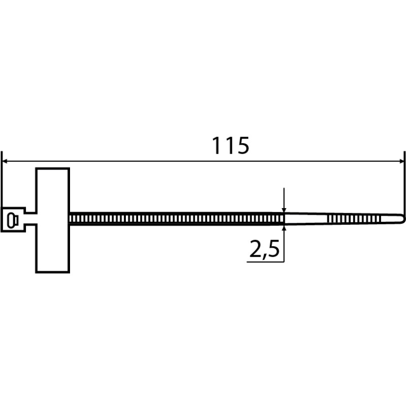 Хомут белый 2.5x115мм с маркировочной площадкой 11x21мм (1шт.) нейлон [A0150090029] CHS-110MKT АСКО