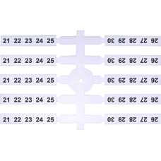 Маркировочная табличка с нумерацией №21-30 для винтовых клемм VS, PA пластик белая (200шт.) [3901756] EO3 ETI