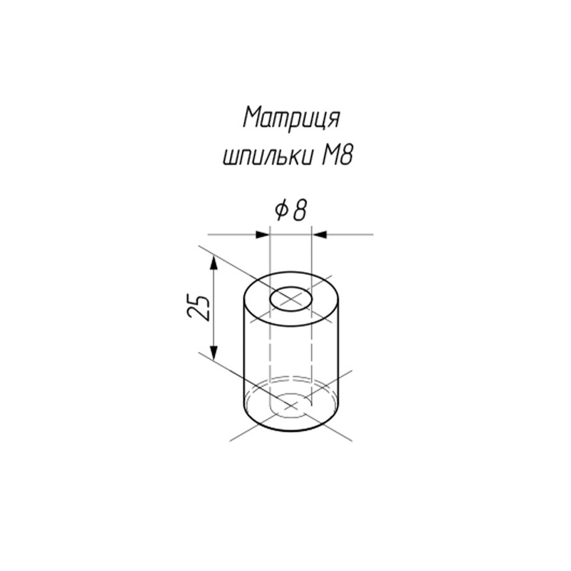 Матриця для запресовочної шпильки М8 [98500985RVT360C080] RVT 3600 Rivettop