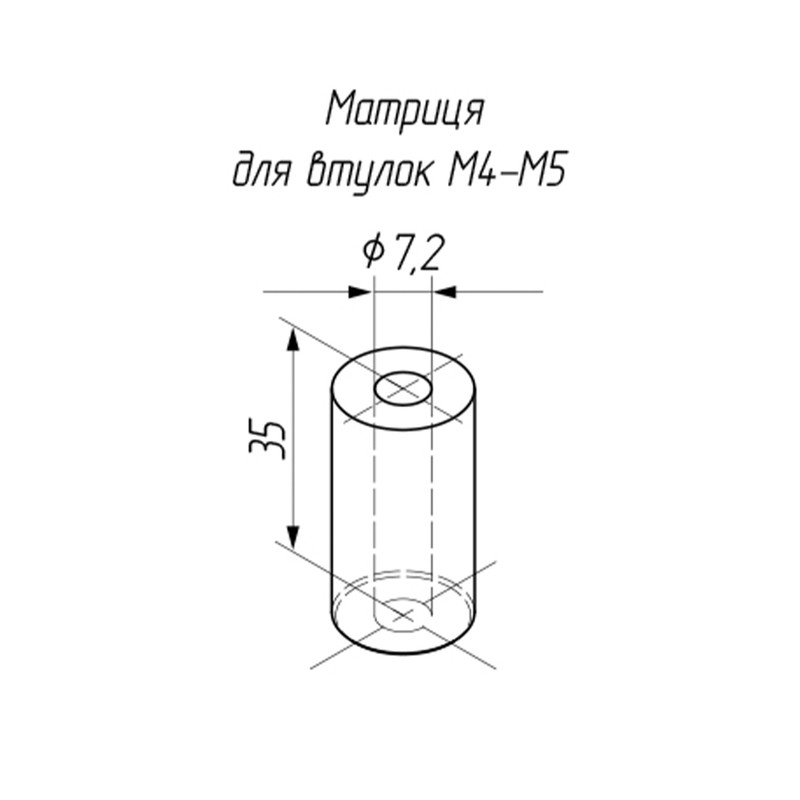 Матрица для запрессовочной втулки М4-М5 [98500985RVT36V0450] RVT 3600 Rivettop