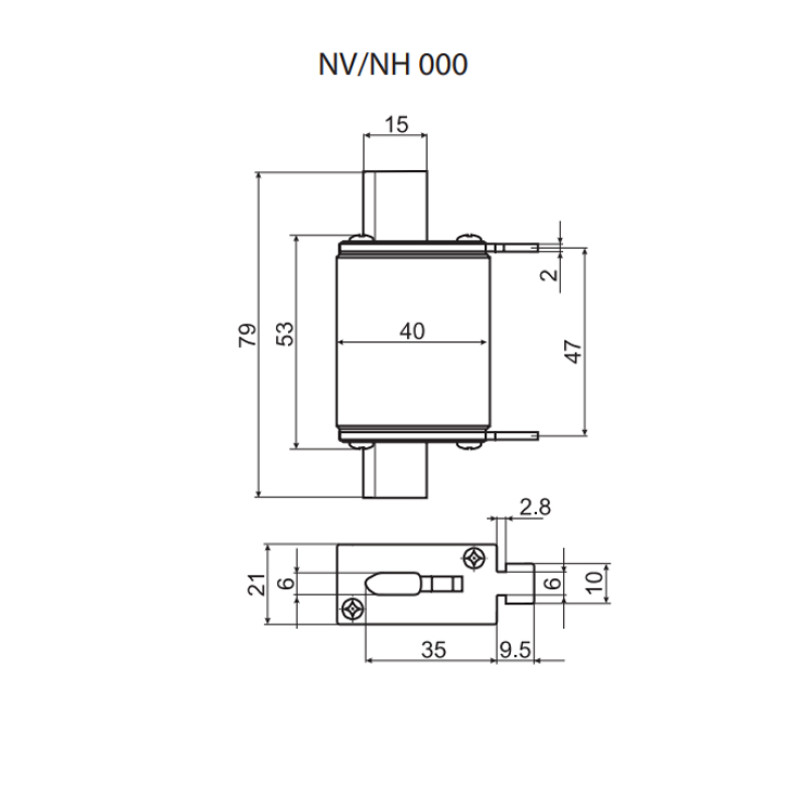 Предохранитель ножевой с плавкой вставкой NH000 35A gG [4181209] KOMBI ETI