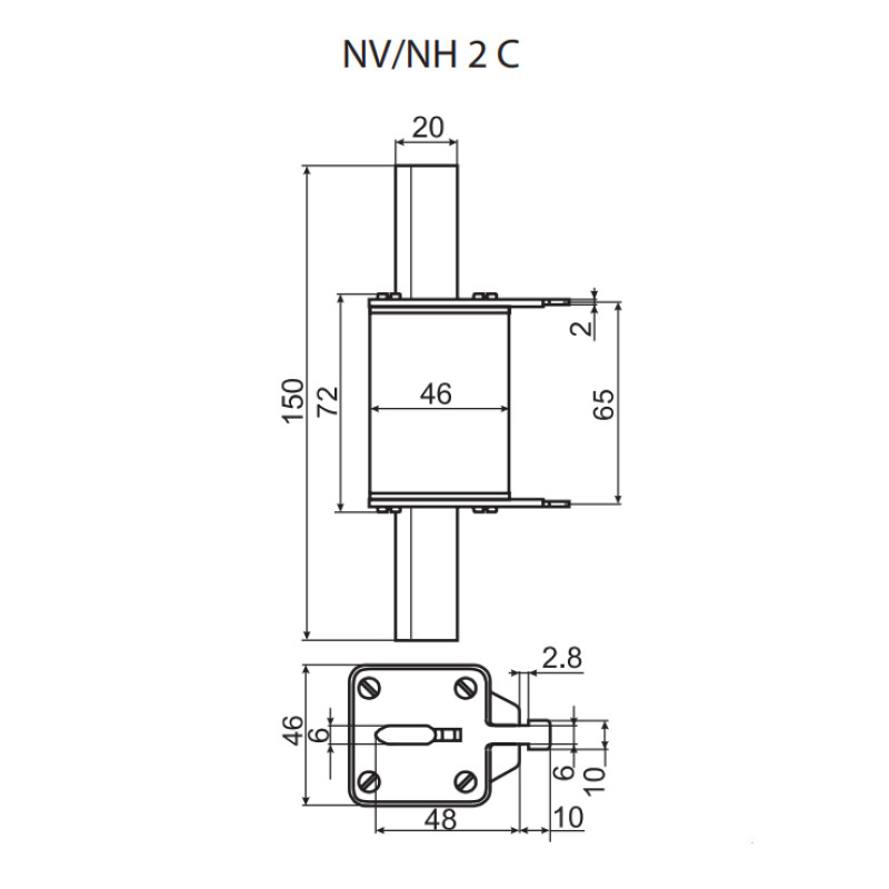 Запобіжник ножовий з плавкою вставкою NH2C 250A gG [4185219] KOMBI ETI