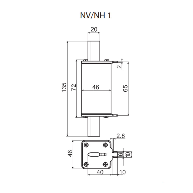 Предохранитель ножевой с плавкой вставкой NH1 250A gG [4184219] KOMBI ETI