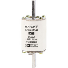 Предохранитель ножевой с плавкой вставкой NT1 63А gG [i0760083] e.fuse.NT1.63 E.NEXT