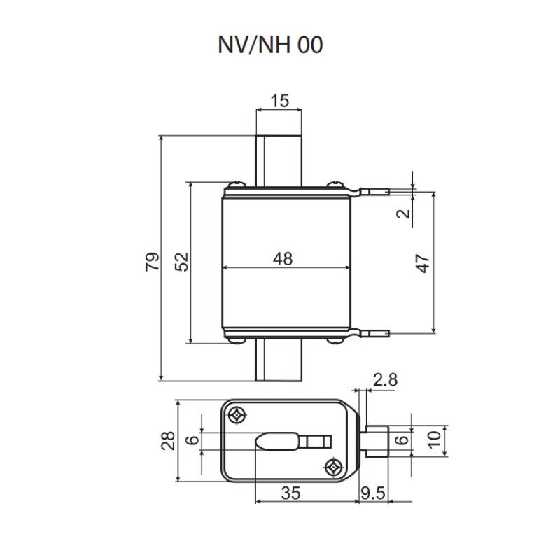 Предохранитель ножевой с плавкой вставкой NH00 160A gG [4182216] KOMBI ETI