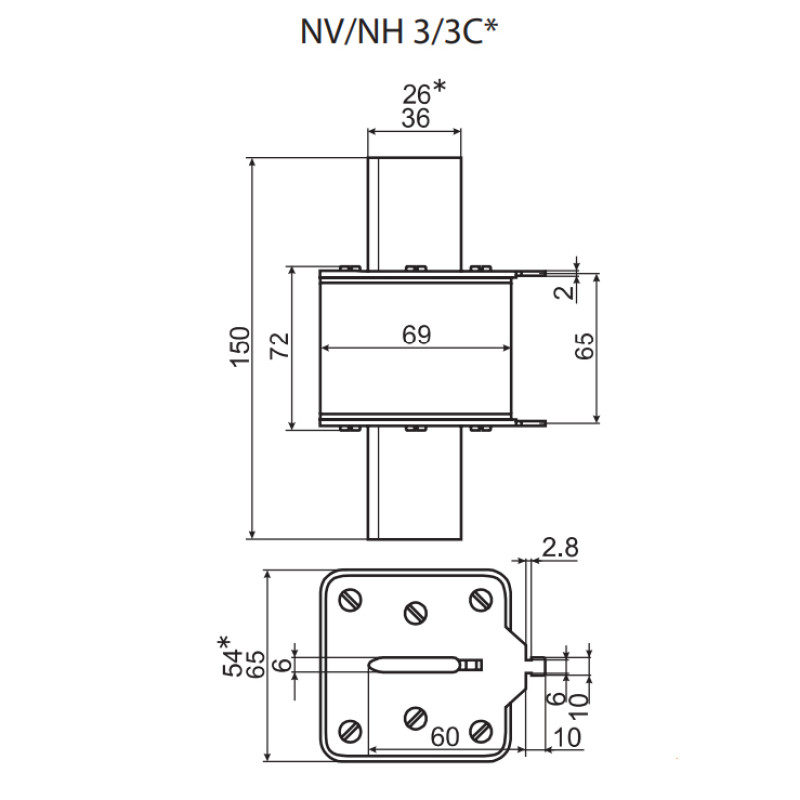 Предохранитель ножевой с плавкой вставкой NH3С 315A gG [4186222] KOMBI ETI