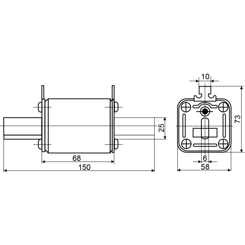 Предохранитель ножевой с плавкой вставкой NH2 400A gG [A0050010037] АСКО