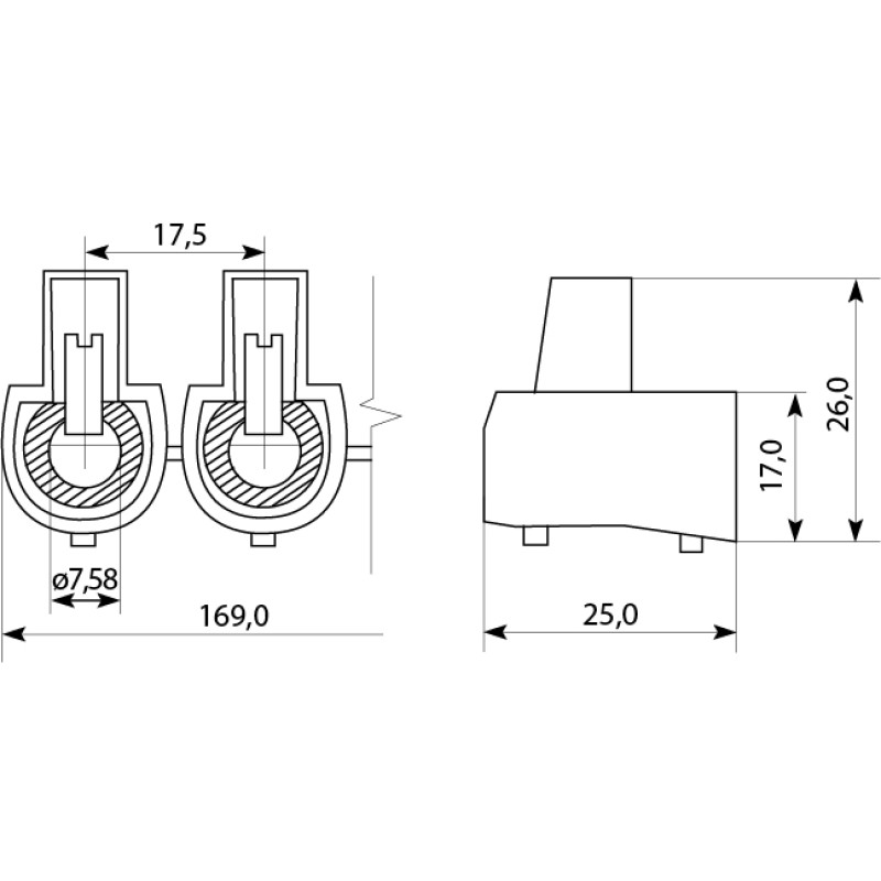 10мм.кв 400V Клемник кінцевий (10шт) [A0130060008] С-25 АСКО